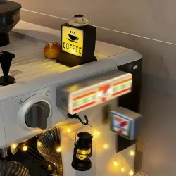 Trendiger Kühlschrankmagnet im Convenience-Store-Stil, Miniaturmodell mit Magnetischer Anziehungskraft, Dekorative Nachtbeleuchtung, Atmosphärisches Licht, Leuchtende Beschilderung