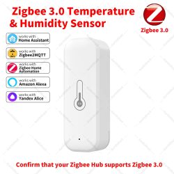 Zigbee 3.0 Temperatur- und Luftfeuchtigkeitssensor. Zigbee Hub erforderlich, funktioniert mit Home Assistant, Yandex, Alexa, ZHA, Zigbee2MQTT.