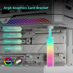 ARGB-Grafikkartenhalterung GPU-Halterung 5V3-Pin Verstellbare Ausziehbare Drehbare Schrauben Grafikkarten-GPU-Halterung aus Aluminiumlegierung
