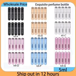 5ml tragbare, nachfüllbare Sprühflasche mit Kunststoffeinsatz, Parfümzerstäuber, Mini-Probenflasche für Kosmetik, Reise-Leerbehälter