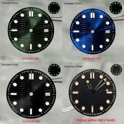 31mm NH35 S Logo Zifferblatt Vintage Gelbes Sea Master S Zifferblatt für NH35 Uhrwerk No Time to Die Inspiriertes Taucheruhr-Design Modifikation