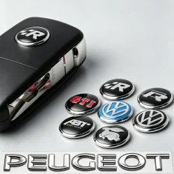 5/10 Stück 14mm Auto-Fernbedienungsschlüssel Aluminium-Logo-Aufkleber für VW Scirocco Polo T5 Passat B6 Golf MK5 Tiguan Jetta CC Beetle GTI Touareg