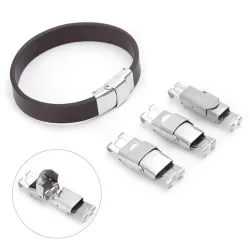 10 Stücke Edelstahl Verschluss Crimp Haken Leder Verschlüsse Verschluss Schnalle Für DIY Armband Schmuck Machen Anschlüsse Zubehör