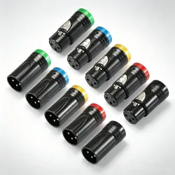 XLR Stecker-Buchse-Verbinder 90 Grad Rechtwinklig L-förmig Vergoldet 3-polig Verstellbarer DIY Audio-Stecker für Mikrofon Mischpult Patchkabel