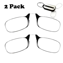 2PCS Mini Nase Clip auf Leseglas Männer für Frauen Randlose Tragbare Vergrößerungs Presbyopie Brille Brillen Damen