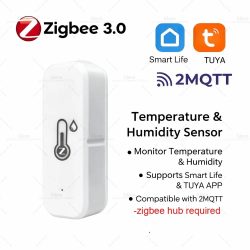 Tuya Zigbee 3,0 Mini Temperatur Und Feuchtigkeit Sensor Indoor Smart Home Thermometer Hygrometer Fernbedienung Arbeit Mit Z2M Smart Leben