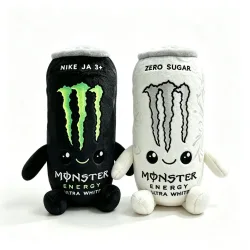 Weißes Energy-Drink-Dosen-förmiges Plüschtier, zuckerfrei, weiche Stoffpuppe, Schreibtischdekoration, Weihnachtsgeschenk für Fans, Simulationsdesign