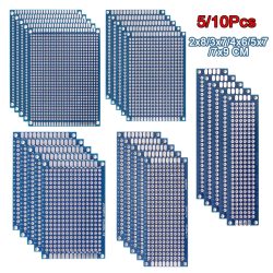 5/10PCS PCB Board Prototyp Board Blau 2x8/3x7/4x6/5x7/7x9cm Doppelseitige Leiterplatten Für DIY Löten Projekt
