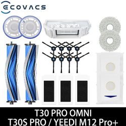 Passend für Ecovacs T30 Pro Omni / T30 OMNI, YEEDI M12 ULTRA PLUS / M12 Pro+ Teile Hauptwalze Seitenbürste Filter Staubbeutel Mopptuch