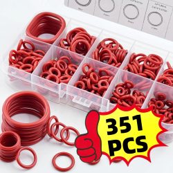 351-teiliges Silikon-O-Ring-Set, 10 Größen, öl- und hitzebeständig, geeignet für Autos und Rohrleitungen