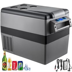 SucceBuy 20L 22L 35L 45L 55L Autokühlschrank Mini-Kühlschrank mit Gefrierfach Tragbarer Kompressorkühler DC 110-240V Eisbox für Camping