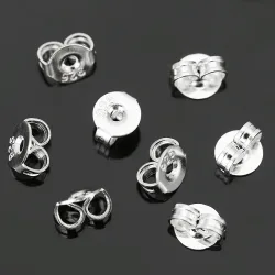 50 teile/paket 925 Sterling Silber Ohrringe Zurück Ohrring Stopper Erkenntnisse Für Stud Ohrringe Verschluss DIY Schmuck Machen Erkenntnisse