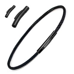 DIY passt Original feines Handgelenkband Lederband Armband Charms schwarzes Armband Scheibenverschluss Schlangenkette Armband Schmuckherstellung