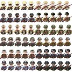 20 Actionfiguren von sowjetischen Soldaten aus den Vereinigten Staaten, Großbritannien, Frankreich, Japan, Kanada und Italien als Spielzeug und Geschenke