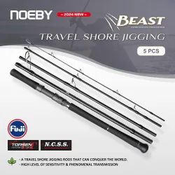 Noeby 5-teilige Beast Travel Shore Jigging Angelrute 2,7m 2,9m 10kg Zugkraft Köder 80g Fuji Set Boarding Spinnruten Angelrute