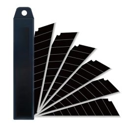 10/100 Stück Kohlenstoffstahl-Universalmesserklingen 100mm*18mm Schwarze Ersatzklingen für DIY, Büro, Schnitzarbeiten & Schreibwaren