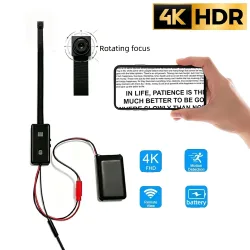 4K Mini-Makro-WLAN-Kamera, Drehbare Fokussierlinse, Bewegungserkennung, Fernüberwachung auf Mobiltelefon