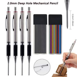 Neuer Druckbleistift für die Holzbearbeitung mit tiefem Loch, 2,0 mm, rutschfest, weiches Set, Griff, automatischer Bleistift, Ingenieur, Zeichenmarkierungswerkzeug