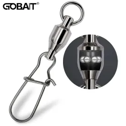 GOBAIT 20PCS Swivel Snap Connector Pin Kugellager Roll Ring Schnalle Kit Pesca Locken Linie Verbinden Cross Lock Angeln werkzeuge