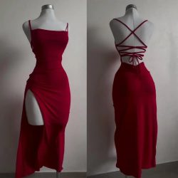 2025, explosives neues Kleid für den Sommer, hohe Empfindlichkeit, Neckholder, Spice Girl-Taschen-Hüftkleid