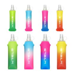 Sport-Wasserflasche, TPU, zusammenklappbar, weiche Flasche, Getränk, tragbare Wasserflasche, hoher Durchfluss, Laufen, Wandern, Fahrrad, Fitness, Wasserbeutel