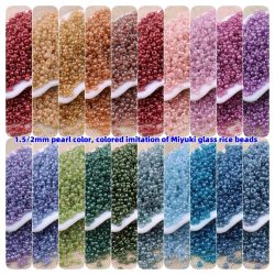 Nicht verblassende 1,5mm/2mm Perlenfarbe, farbige Imitation von Miyuki Glasreisperlen, handgefertigter DIY-Armbandschmuck, lose Perlen