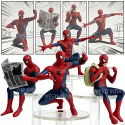 Beliebter Marvel-Superheld Spider-Man 7-9 cm Mini Handgefertigtes Desktop-Modell Dekoration Spiel-Zubehör Avengers Sammlerstück Geschenk