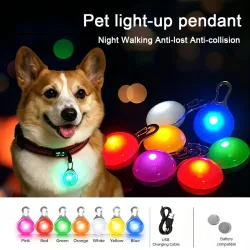 Wiederaufladbarer USB-LED-Hundehalsbandanhänger, leuchtendes Blitzlicht für Welpen, Leinen-Accessoire, Dekoration, Hundehalskette