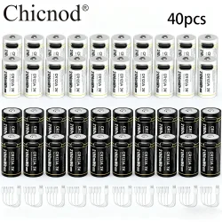 CHICNOD 2-40PCS TYPE-C Wiederaufladbare Li-Ion Batterie CR123A 3V 2100mWh Lithium Batterie 3V Kamera Batterie CR17345 DL123A EL123A 123