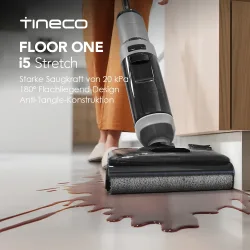 Tineco FLOOR ONE i5 Stretch Nass Trockensauger, 2?in?1 Saugen & Wischen, 180° Lay-Flat Waschsauger, 20kPa Saugkraft, Beidseitige Kantenreinigung, 30 Min Laufzeit, Anti-Tangle staubsauger für Tierhaare