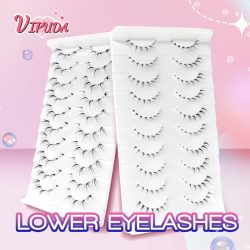 10Pairs Untere Wimpern Manga Untere Wimpern Klar Band Wispy Kleine Flamme Unter Wimpern Koreanische Make-Up Cosplay Werkzeuge