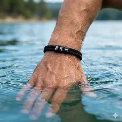 Einzigartiges Herren-Seilarmband mit Triathlon-Symbolen (Schwimmen, Radfahren, Laufen), verstellbar, Klasse A, 4 mm Faden, schweißableitend, vielseitiges Sportarmband
