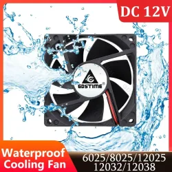 Gdstime 12025 IP67/IP68 Wasserdichter Lüfter DC 12V 6025 8025 12038 12032 Gebläse Kugel-/Sleeve-Lüfter Industrieller Ultraschall-Luftbefeuchter