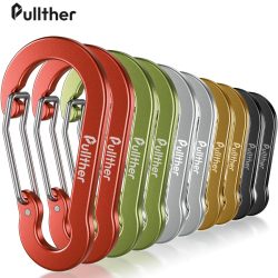 Pullther Fishing Multi Tool 10 Stück 5 cm D-Ring Aluminium Aalloy Karabiner Clip Outdoor Reise Hakenschnalle Karabiner Camp Equipmen