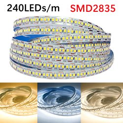 10M 5M SMD2835 LED-Lichtleiste 12V 24V Hohe Dichte 240LEDs/M Dimmbare flexible Streifenleuchte für Raum-TV-Hintergrunddekoration