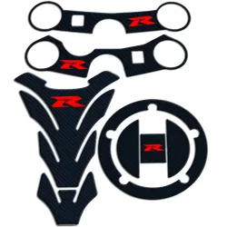 Carbon Tankdeckel Aufkleber Tank Pad Gabel Triple Tree Obere Klemme Aufkleber Für Suzuki GSXR GSX-R 600 750 1000 K3 K4 K5 K6 K7 K8 K9 L17