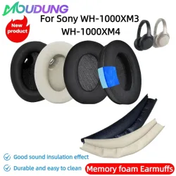 MOUDUNG Ersatz-Ohrpolster für Sony WH-1000XM3 WH-1000XM4 Headset, Ohrpolster, Kopfhörer, Lederhülle, Kopfhörer, Ohrenschützer