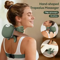 4D Bionischer Finger-Nacken-Schulter-Massagegerät Kabelloser Knetmassage-Schal Bürstenloser Motor Halswirbelsäulen- und Trapezius-Massagegerät
