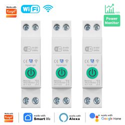 1P+N 16A WLAN-Smart-Leistungsschalter mit Energiemessung, kWh, Spannung, Stromschutz, kompatibel mit Tuya Fernbedienungsschalter