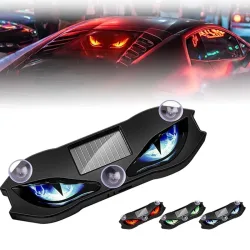 Solar-Augenlicht USB-Aufladbares Auto-Fensterlicht mit Saugnapf Dynamisches Dämonenauge LED-Warnlicht für SUV und LKW