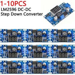 1-10PCS LM2596 DC DC Step Down Converter Spannung Regler Led-anzeige Voltmeter 4,0 ~ 40 zu 1,3-37V Buck Adapter Einstellbare Leistung