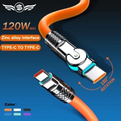 120 W 6a Superschnellladung Typ C Silikon 180 °   rotierender Winkel TYPE-C-C Datenkabel 1M 2M USB-Kabel USB C auf C Ladekabel