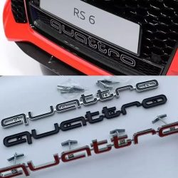 Quattro 3D ABS Auto Frontgrill-Emblem für Audi Logo A3 A4 A5 A6 A6L A7 A8 Q3 Q5 Q7 S3 S4 S5 RS3 RS4 RS6 Abzeichen Zubehör