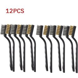 6 Or 12 Stück Industrielle Zahnbürste Mini Kupfer Stahldrahtbürste Edelstahl Drahtbürste Schmutz Harte Reinigungszahnbürste