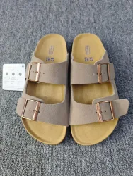 Vintage-Stil Unisex Doppelschnallen-Flachsandalen mit Kork-Einlegesohle ? Lässiger Komfort für den Sommer