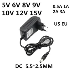 AC 110-240V DC 5V 6V 8V 9V 10V 12V 15V 0,5A 1A 2A 3A Universelles Netzteil Ladegerät Adapter EU US für LED-Lichtstreifen