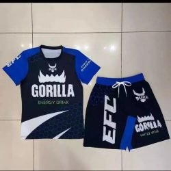 2026 Neuer Jiu-Jitsu-Sportanzug für Herren: Rot/Blau gemustertes T-Shirt und Shorts, schnelltrocknend, BJJ-Trainingsanzug für Erwachsene/Kinder