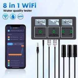 Tuya Wifi 8-in-1 digitaler Wasseranalysator PH EC TDS Salz ORP CF S.G Temperatur APP Remote Online Wasserqualitätsmonitor