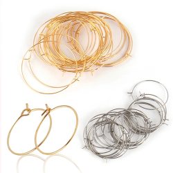 20pcs 316l Edelstahl 20mm 25mm große Kreis Ohrringe Draht Creolen Loop Ohrringe DIY baumeln Ohrring Herstellung liefert Zubehör