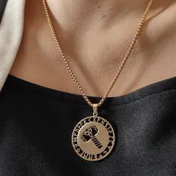 Wikinger-Runen-Mjölnir-Anhänger-Halskette aus 316L Edelstahl, 18K vergoldet, Unisex, nordisches Totem, hohler Anhänger, Halsschmuck, Geschenk